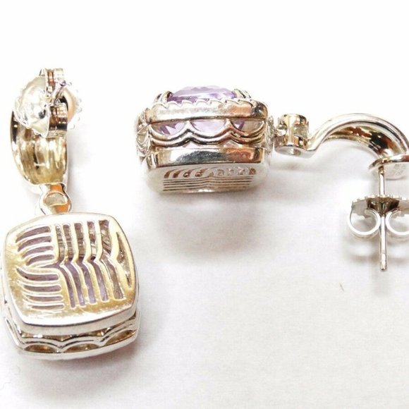 CHARLES KRYPELL .925 14K Gold Amethyst Dia Earring - Picture 3 of 6